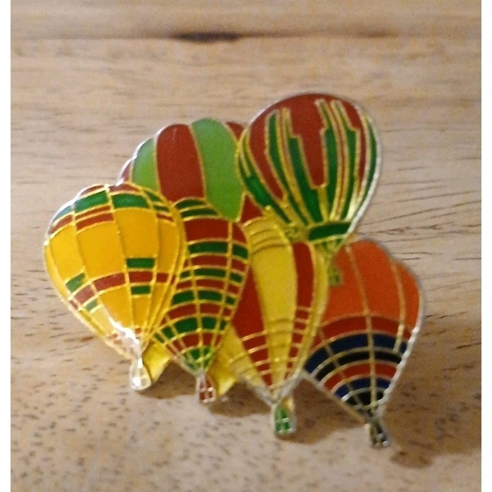 Hot Air Balloon Pin Balloon Bunch Cluster Brooch Festival Pin Albuquerque